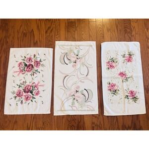 3 VTG Springmaid Flowers Floral Bathroom Bath Hand Face Towel‎ Made In USA